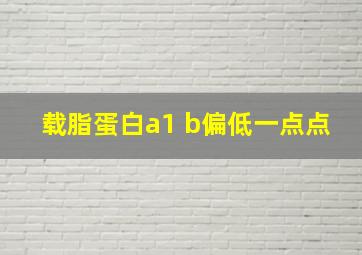 载脂蛋白a1 b偏低一点点